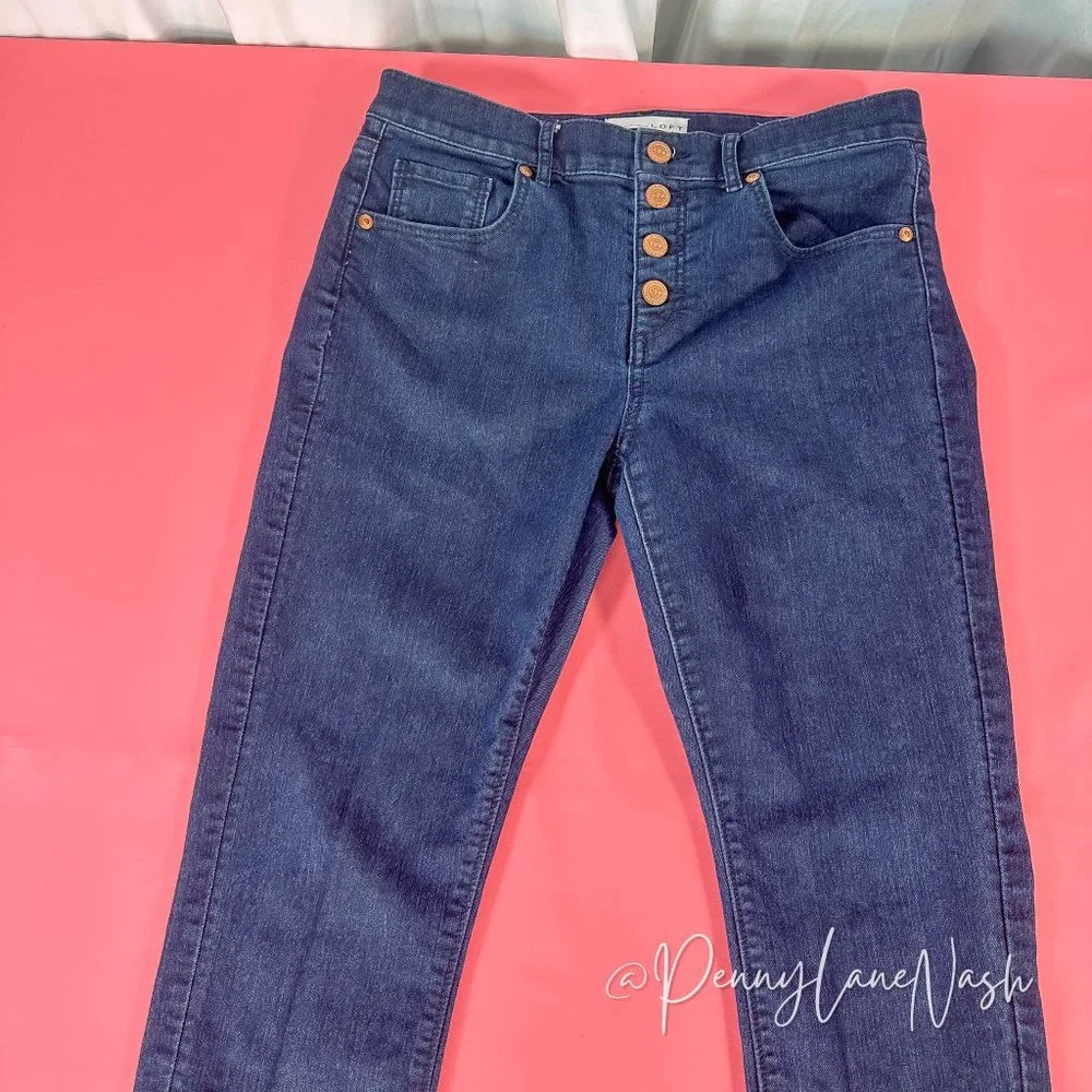 Loft Exposed Button Fly Modern Skinny Jeans - Picture 3 of 11